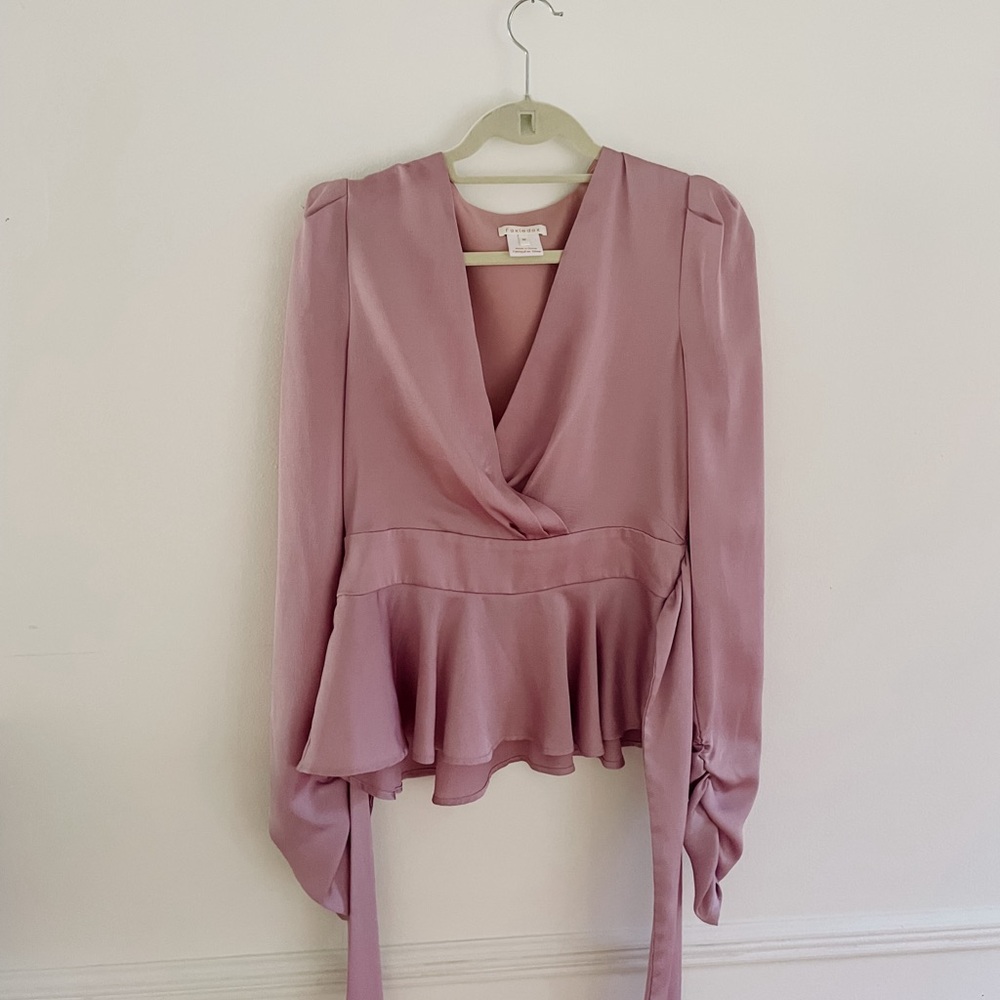 Lavender draped blouse | Anthropologie
